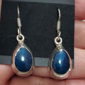 Vtg. Pear Shape Sterling Silver Earrings